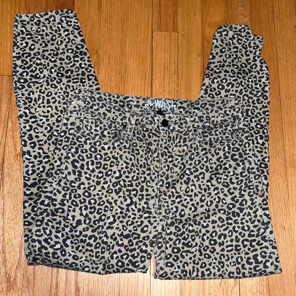 Rewash High-Rise Leopard Skinny Pants